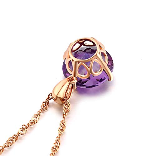 Collar de Oro Rosa 18K con Amatista 4.95ct