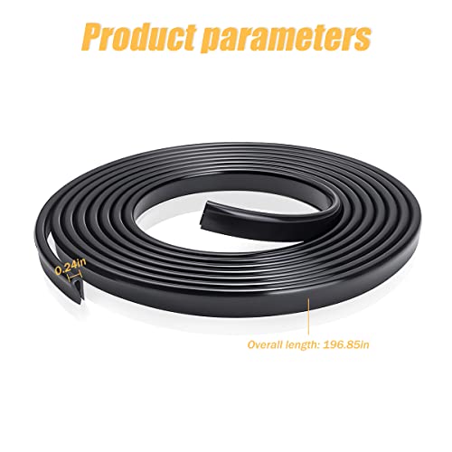 Aicel Car Door Edge Guards, 16Ft Clear U Shape No Glue Car Door Edge Protector, Chrome Pvc Trim Molding Interior Strips, Automotive Door Entry Guard Protection Fit For Sedans Trucks Suv Boats (Black) #TOP1