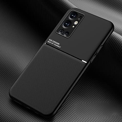 TIANCI Coque pour OnePlus 9 Pro, Texture Antidérapante et Antichoc Housse, [Cuir PU Doux pour la Peau] [TPU Ultra-Mince] Étui pour OnePlus 9 Pro-Noir