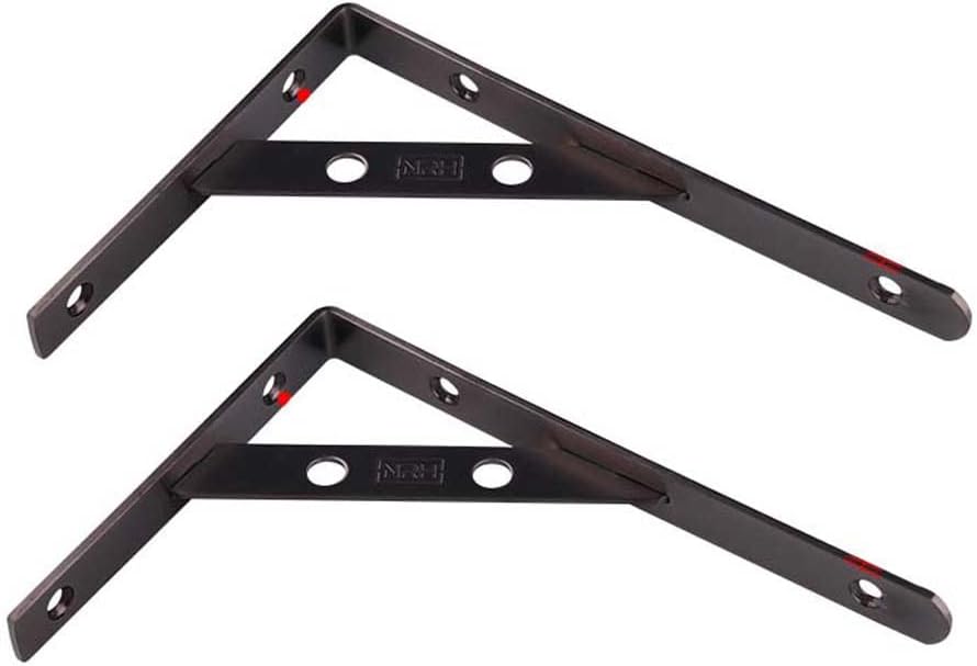 2PCS Stainless Steel Multifunctional Shelf Bracket Detachable Decorative Corner Brace Wall Mounted Shelf Supporter with Screws
