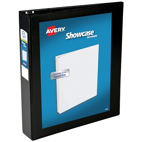avery economy showcase view 3 ring binders 15 inch slant rings black binder ideal for organization office use 19650