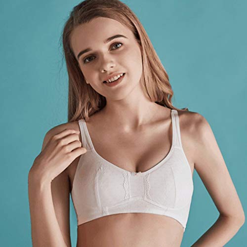 POLG Sutiã esportivo infantil para meninas com alças finas, cores sólidas cropped (branco, 80A)