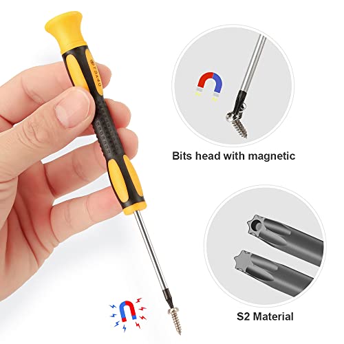 Kingsdun 12Pcs Magnetic Torx Screwdriver Sets With T3 T4 T5 T6 T7 T8 T10 Star Screwdrivers, Stainless Steel Tweezers & Philip Slotted Screwdrivers For Phone/Mac/Camera/Computer Repairing #TOP2