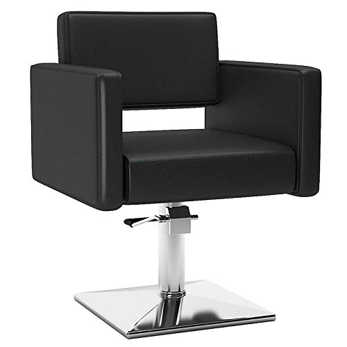 Silla de peluqueria Symbol tapizada en poli-piel de PVC retardante al fuego. Espuma de alta densidad de recuperación rápida. Estructura interior de madera. Bomba hidráulica con freno.