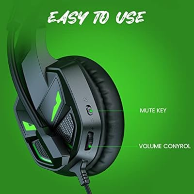 EKSA Fenrir S Gaming Headset with Microphone, Noise Cancelling Mic, Comfortable Ear Pads, 50 mm Drivers, RGB Light, One Key Control, Gaming Headphones for PC, Xbox, PS4, PS5, Switch, Controller