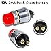 Push Button Starter Switch 12V 50A, Waterproof Momentary Start Switch for Car Engine, Push Button Starter for Truck Boat ATV, Heavy Duty Push Button Ignition Switch, Engine Start Switch, Pack of 2