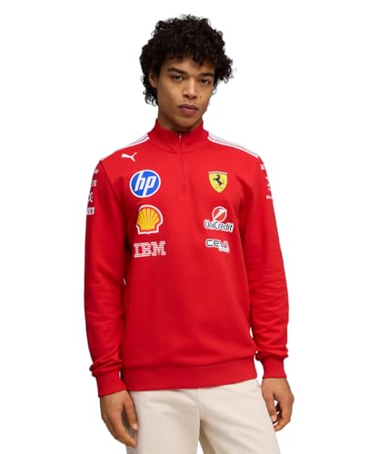 PUMA Scuderia Ferrari F1 2026 Men's Team T7 1/2 Zip Jumper - Red - Size: M