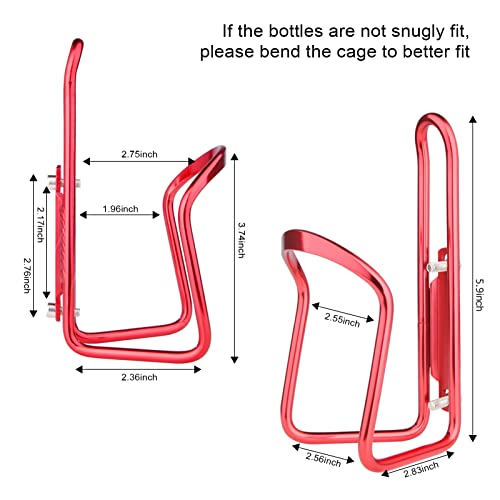 Image of FiveBox Bike Water Bottle Cage, 2Pack Cycling Bicycle Water Bottle Cage Holder Bracket for Mountain Bike MTB Road Bike, Bike Accessories, Made of Lightweight Aluminum Alloy (Red)