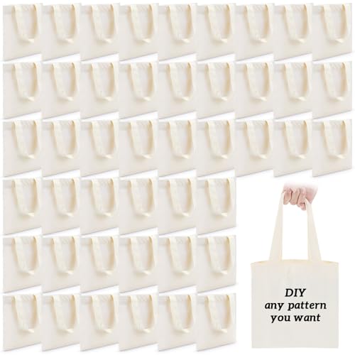 Amylove 24 Pcs Blank Canvas Totes