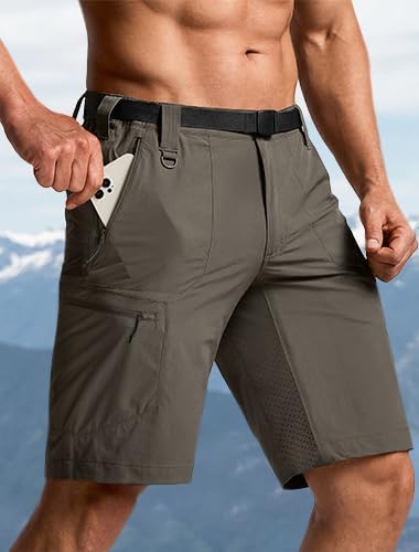 CQR Men's Quick Dry Stretch Hiking Cargo Shorts, Lightweight Water Resistant Tactical Casual, Golf & Outdoor with Pockets - Image 3