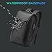 BANGE Black Genuine Leather Laptop Backpack for Men，Anti Theft Business Backpack with USB3.0 Charging Port, Smart Professional Lightweight Travel Backpacks for 15.6 Inch Laptop…