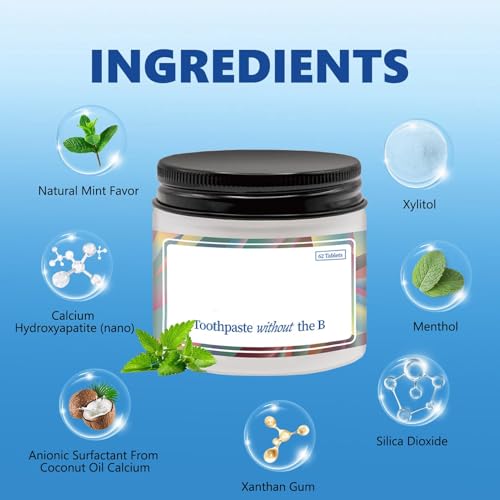 Nobs Toothpaste Tablets, Hydroxyapatite Toothpaste, Natural Chewable Toothpaste Tablets, Remineralizing Toothpaste for Travel, fl-uoride-f-Ree Nano-hydroxyapatite - Image 7