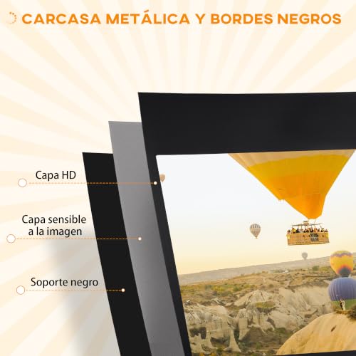 Miniatura 4 de Homcom Pantalla De Proyector Manual Con Soporte 100 Pulgadas Pantalla De Proyección Portátil Formato 16:9 Con Altura Ajustable Para Interior Y Exterior Eventos Deportivos Cine En Casa 221x124 Cm Negro