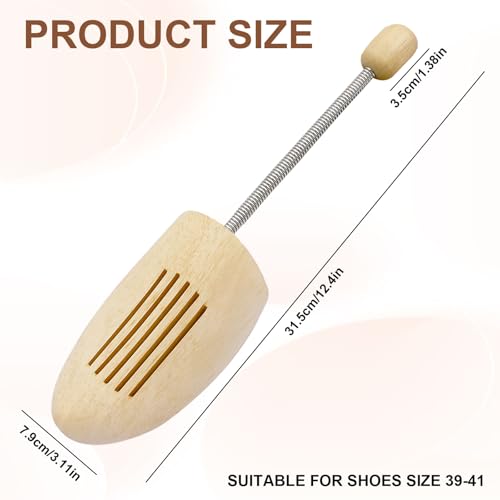 Druuzyl Schuhspanner Holz 2 Stück Shoe Tree Mit Stahlfeder Herren Damen, Stiefelspanner aus Echt-Holz mit Metall-Spiralfeder für Alle Schuhgrößen 39-41 für Stiefel oder Sneaker.