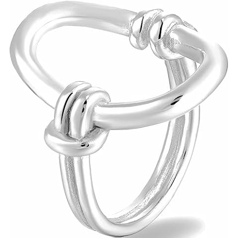 Jude Jewelers Stainless Steel Oval Shaped Open Karma Style Promise Anniversary Statement Wrap Ring (Silver, 7) Cover