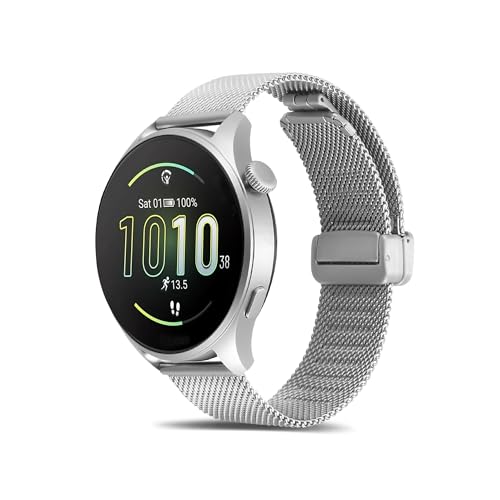 22mm Cinturino per Orologio Magnetic in Acciaio Inossidabile Chiusura Magnetica Maglia Milanese Bracciale Sgancio Rapido Regolabili Cinturini Per Uomo Donna - Argento