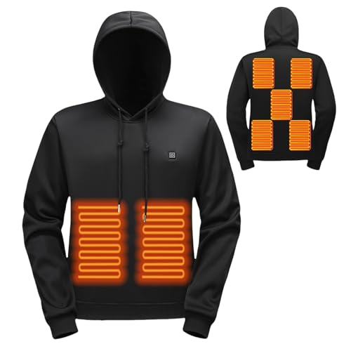 Heated Hoodie Unisex Heated Pullover Sweatshirt Thick Warm Hooded Long Sleeve Casual Tops Heating Coat with USB