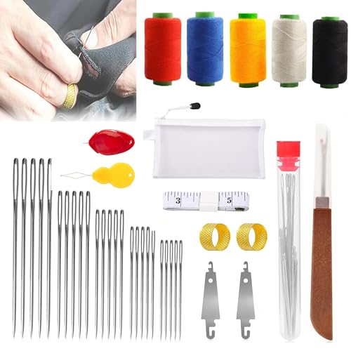 40Pcs Big Eye Steel Sewing Needles Kit, Stainless Steel Needles