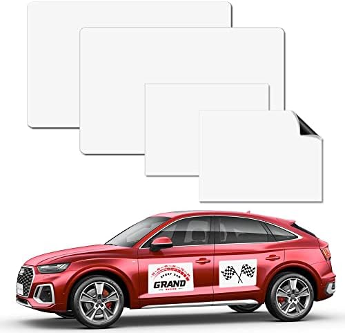 4 Pack Blank Magnetic Car Signs, Rounded Corners Blank Car Magnet Set for Advertise Business, Cover Company Logo (for HOA), Prevent Car Scratches and Dents (12"X 17",11.7" x 8.27")