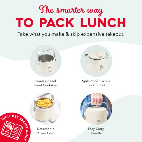DASH Hot2Go™ Personal Food Warmer | Heated Lunch Box, Portable Electric Lunch Box for Adults, 20 oz Stainless Steel Insulated Food Container, Spill Proof, Cream by DASH - Used condition - Image 5