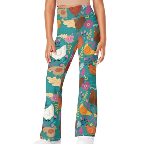 Flared Yoga Pants Casual Bootcut High Waist Leggings Lightweight Long Sweatpants for Girls 5-14Y2