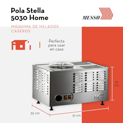 Musso Pola Stella 5030 Home Máquina de Helados Casera - 1,5 l de Helado en 30 Minutos - Heladora Italiana para Casa | Heladera para Hacer Helado, Gelato, Sorbete, Granizado | Robusta y Fácil de Usar - imagen 2