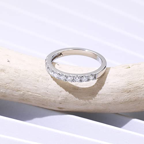 Moissanite Engagement Rings Women's Half Eternity Wedding Rings S925 Sterling Silver Ring 2mm D Color VVS1 Clarity Moissanite Stackable Rings Anniversary for Her3