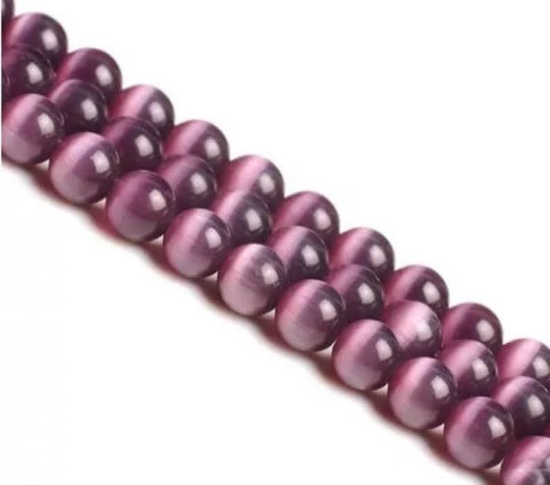 Perles opale naturelle œil de chat 6mm de qualité supérieure pour collier