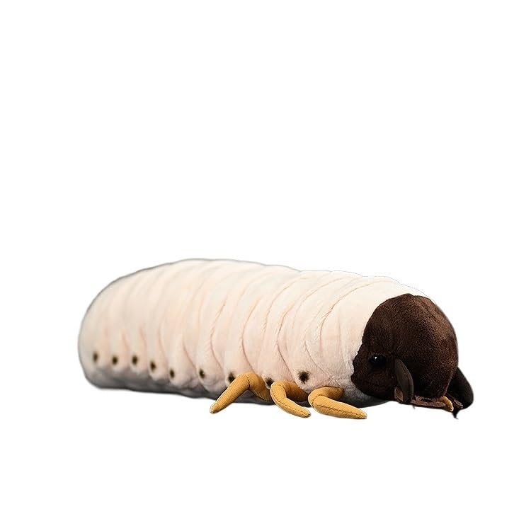 SMJWH Realistic Grub Worm Plush Toy, Larva Stuffed Animal, Cute Soft