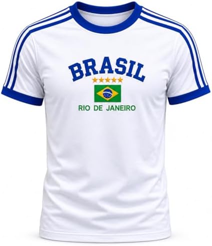 Camisa Retrô Brasil Rio de Janeiro Bordada Masculina