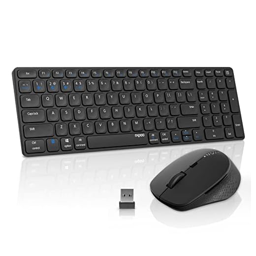 RAPOO Multi Device Bluetooth 2.4G Wireless Keyboard and Mouse Combo for Mac OS, Rechargeable Slim Silent Keyboards 1600 DPI Mouse for Laptop/MacBook Pro/Air, iMac, iPhone, iPad Pro/Air/Mini