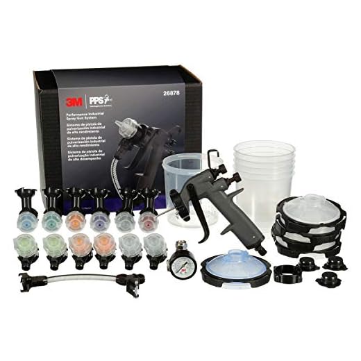 3M Performance Industrial Spray Gun Starter Kit, 26878, Includes PPS Series 2.0 Paint Spray Cup System, 12 Replaceable Nozzles in for Pressure and Gravity Painting, Whip Hose, Air Control