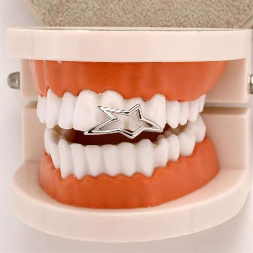 YUNNIAN Grillzs Dentaires En Forme D'étoile Ajourée À La Mode Bijoux De Dents En Cuivre Hautement Pour Costumes Tenues Grillzs En Étoile De Cuivre Pour Les Fêtes – vue 4