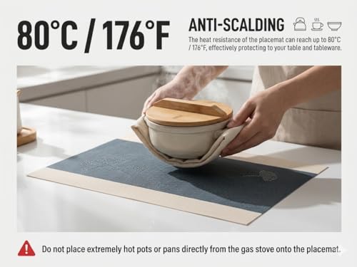 Image of Dribble PVC Placemats Set of 4 | Heat-Resistant, Washable, Waterproof Table Mats | Anti-Slip Dining Table Placemats for Kitchen & Home Decor - 45x30cm, Design - Olive Sand