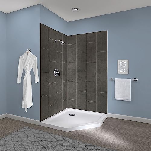 Miseno MSW784242 ReadySet 42" X 42" X 78" Two Panel Corner Shower Wall Kit - Graphite