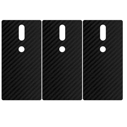 [3 Stück] apgo Protective Skin für Lenovo Phab2 Plus – Rückseiten Skin Sticker, Wrap Folie, Vinyl Schutzfolie für die Rückseite, Motiv Carbon Schwarz