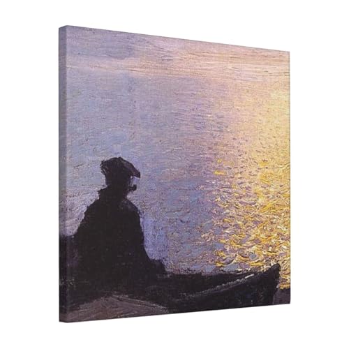 絵画 フレーム装飾画 エトワートヘンリーホタスト Along The Mystic River キャンバスアート アートパネル 壁画 壁掛け 絵 モダンアート 版画 壁飾り 世界の名画 ポスター 40x40cm