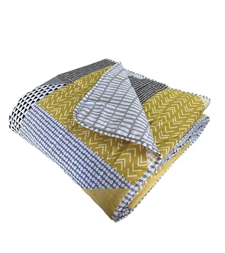 Catherine Lansfield Larsson Geo - Colcha 170 x 220 cm, Color Amarillo