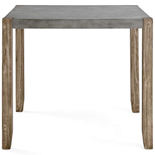 Newport Counter Height Dining Table, 36-Inch, Faux Concrete Gray Top with Light Amber Wood Square Legs, Rustic Industrial Style, 42 in. L x 36 in. D x 36 in. H - Thumbnail 7