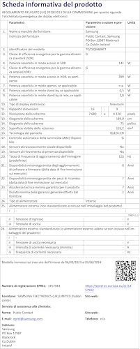Samsung Téléviseur TQ75QN800C 75" (75 Pouces) Neo QLED 8K Smart TV 2023