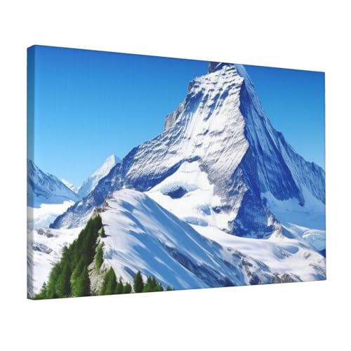 Toile de montagne enneigée 2 YoupO de qualité pour décoration de lit