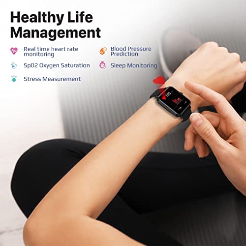 Image of Promate ProWatch-M18 Fitness Smart Watch, 1.78 inch AMOLED Display, 240+ Media Storage, Bluetooth Calling, IP68 Water Resistance | 20 Days Battery Life, 37 Sports Modes, Real-time HR Tracking (Graphite)