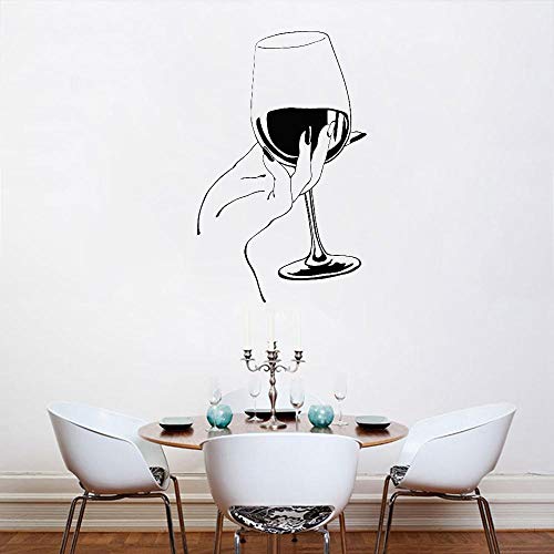 AGjDF Stickers muraux pour Restaurants et Bars, Stickers muraux pour Verres à vin Portables, Vinyle Amovible pour décoration de Bar de Cuisine ou de Restaurant, peintures murales42x27cm