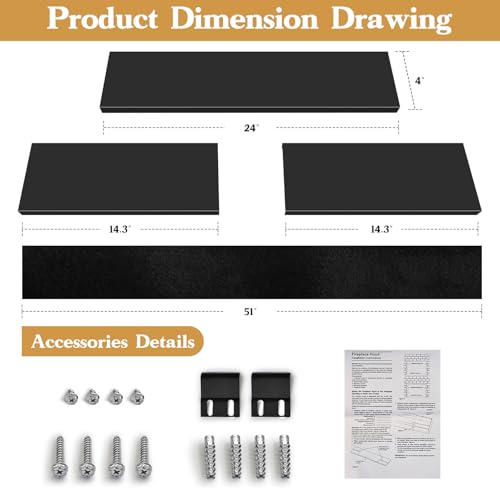 LCGAOYA Adjustable Fireplace Smoke Guard, Fireplace Hood Heat Deflector 4 inches Height, for 28 to 48\" Fireplace Hood Heat Shield,Heat Shield for TV Above Fireplace,with Insulation Cotto