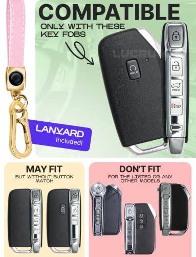 Image of Lucrum Key Fob Cover for Kia, TPU KeyFob Case & Leather Keychain