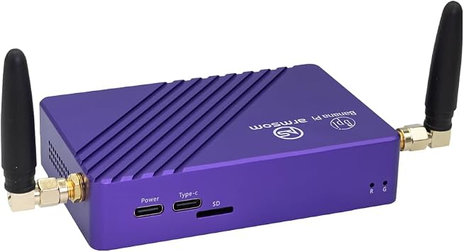 WayPonDEV Purple Metal Case for Banana Pi BPI-M5 Pro LPDDR4x Open Source Single Board Computer, Metal Heat Shell for BPI-M5 Pro Rockchip RK3567 SBC 6Tops NPU Development Board (Metal Case 2)