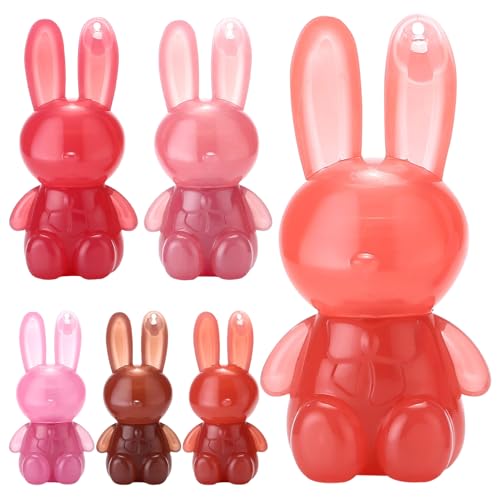 Pack Color Pack Rabbit Hidratizante de lápiz labial, lindo brillo de labios de de conejito, pegatina hidratante de labios de labio de labio gordante hidratante para suministros de maquillaje