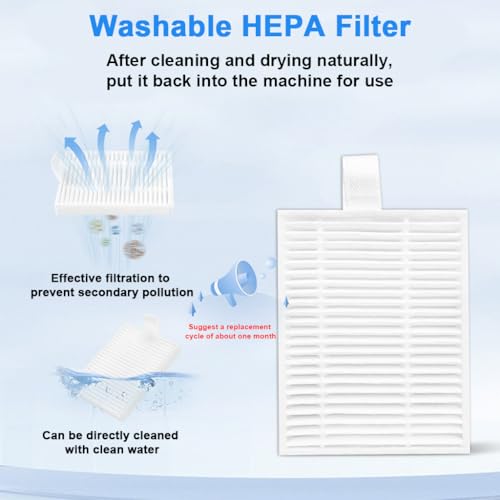 Image of HASTHIP 9Pcs Replenishment Kit, Replacement Accessories for ILIFE A30 Pro / A30 Vacuum Cleaner, Replacement Parts with 2 Filters, 2 Side Brushes, 2 Mop Cloth, 1 Main Brush, 2 Dust Bag