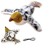 2026 New Flying Bird Cat Toy, Interactive Cat Toys for Indoor Cats, Motion-Activated Cat Toy Flying Birds for Indoor Cats, USB Rechargeable Indoor Cat Hunting Toy (Black and White Plush Version)