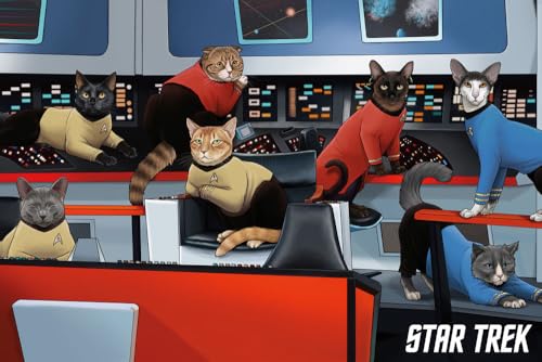 BUY ART FOR LESS Officially Licensed Star Trek - Cats Art Poster - 24 x 36 Inch - Decorative Print - Poster Paper - Ready to Frame